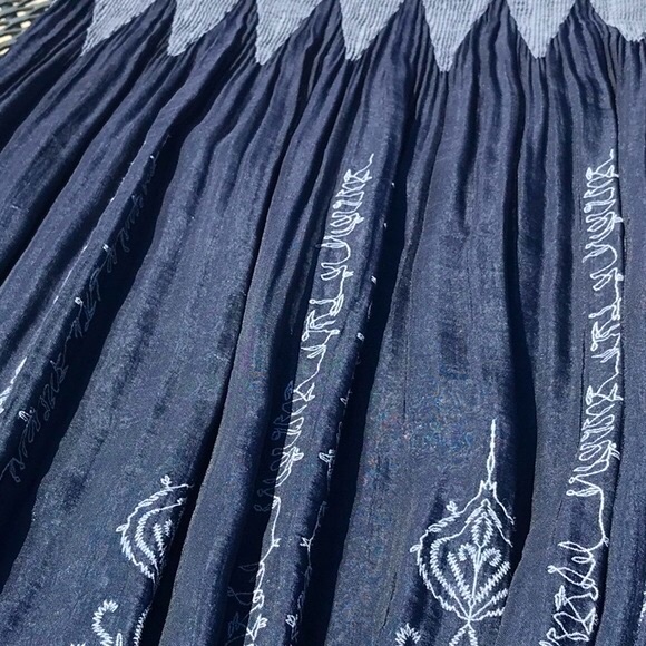 NWOT Max Edition Floral Print V-Neck Sleeveless Dress in Navy Print Size Large - Picture 14 of 14